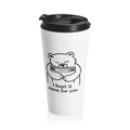 Tired Bear Travel Tumbler – “I Kept It Warm For You” | Cute Hugging Bear Insulated Cup