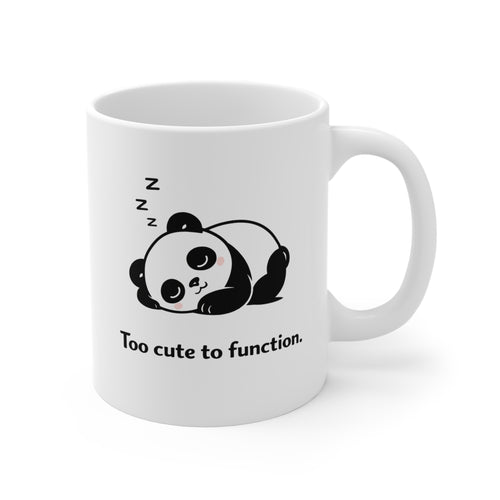 Cute Panda Mug – “Too Cute to Function” | Sleepy Panda Ceramic Coffee Cup (11oz)